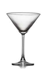 empty martini glass isolated on white
