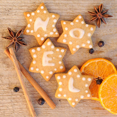 Noël, pain d'épices, carré