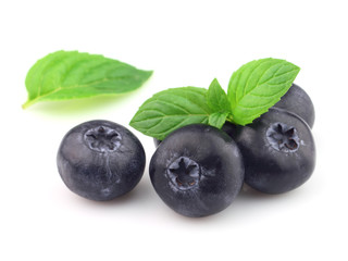 Ripe berry with mint