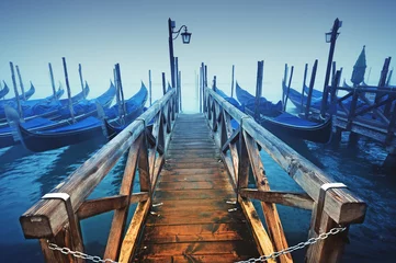 Fotobehang Gondolas in Venice - Italy © fazon