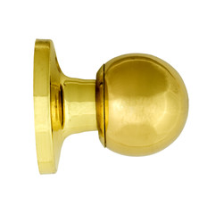 brass door knob on a white background