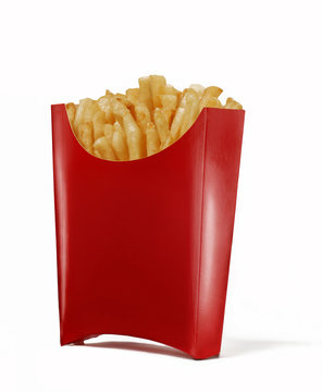 Bolsa de papitas fritas en fondo blanco.