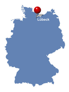Stadt Lübeck auf der Deutschlandkarte