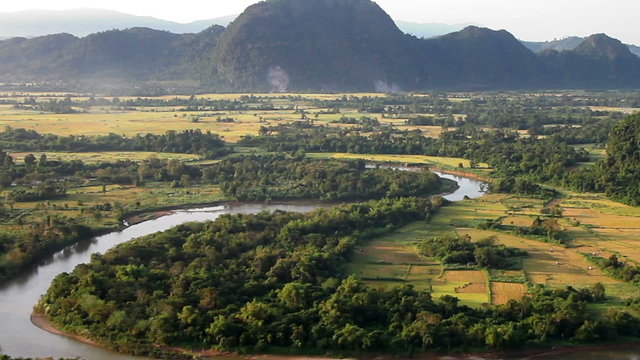 Aerial mountains landscape