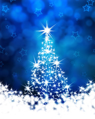 Christmas tree on a blue background