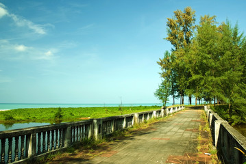 Walkway beside sea