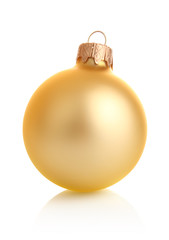 golden christmas decoration isolated on white background