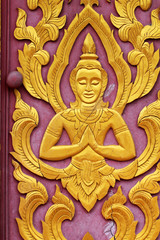 Fototapeta na wymiar Świątynia buddyjska okno, Issan, Tajlandii.