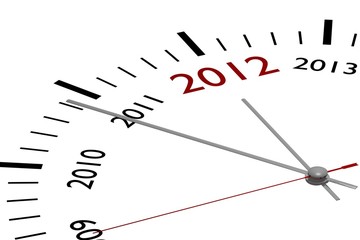 The new year 2012 in a clock