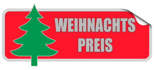 WB-Sticker rot eckig curl oben WEIHNACHTSPREIS