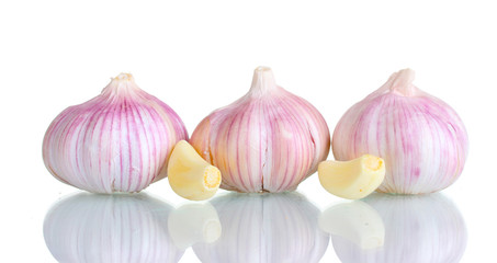 fresh garlic isolated on white