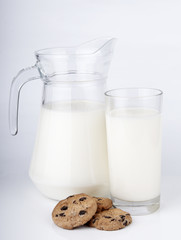 Milk and cookies - isolated