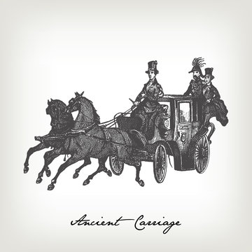 Old engraved carriage illustration.