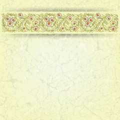 abstract floral ornament on grunge background