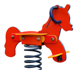 spring rocking-horse (isolated with clipping path)