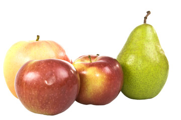 Fruit on a white background.