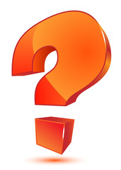 Orange 3d question mark