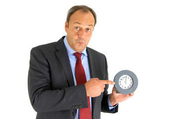 Mann mit Uhr - 5 vor 12