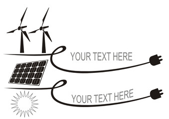 windkraft und sonnenenergie symbol