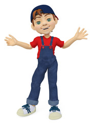 happy boy with an open arms