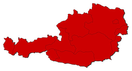 Fototapeta na wymiar Mapa Austrii