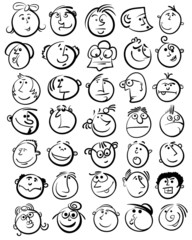 People face cartoon vector icon