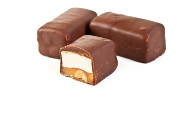 candies stuffed by a caramel and cream