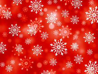red christmas snowflakes background