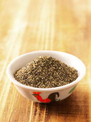 close up of a bowl of pepper