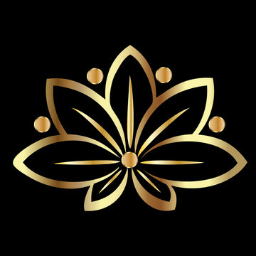 Gold lotus flower
