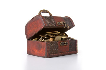 Open chest with coins