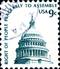 Right To The people Peace Ably To Assemble. US Stamp