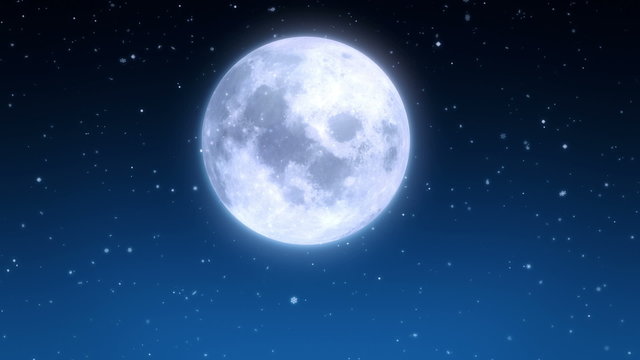 Christmas moon - loopable snowing background