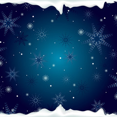 Fototapeta na wymiar christmas background with snowflakes and ice