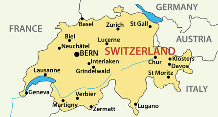 map of Switzerland - vector illustration - 37176756