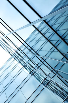 glass surface of contemporary angle of business building