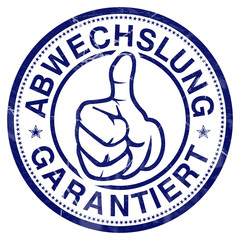 abwechslung garantiert erlebnis stempel button
