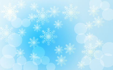 beautiful blue christmas background with  snowflakes
