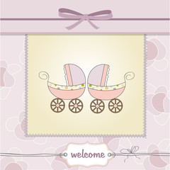 delicate baby twins shower card