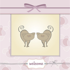 delicate baby twins shower card