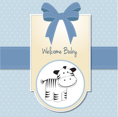 cute baby shower card with zebra