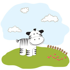 cute baby shower card with zebra