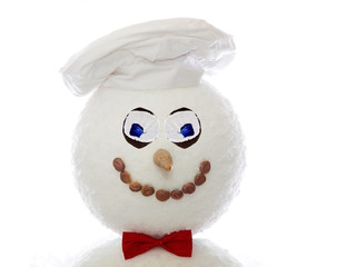 snowman with cook's hat