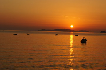 Gold - Sonnenuntergang vor Korfu (Kerkyra)