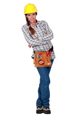 Handywoman isolated on white background