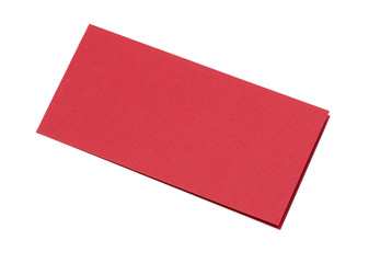 close up of a folded card on white background