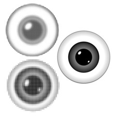 Vector illustration of stylized eyeball with a pupil