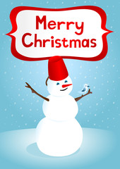 Snowman on Christmas card