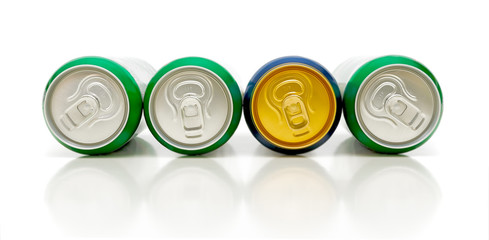 Aluminum beer can isolated over white