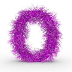 Texteffekt Haare pink Buchstabe O